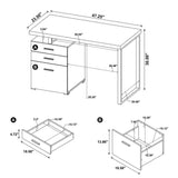 English Elm 3-Drawer Office Desk In Cappuccino Finish