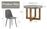 English Elm A Modern and Practical Circular Dining Table. Made Of Mdf Tabletop and Wooden Mdf Table Legs. A Set Of 4 Cushioned Chairs. Ct-403 B0501A