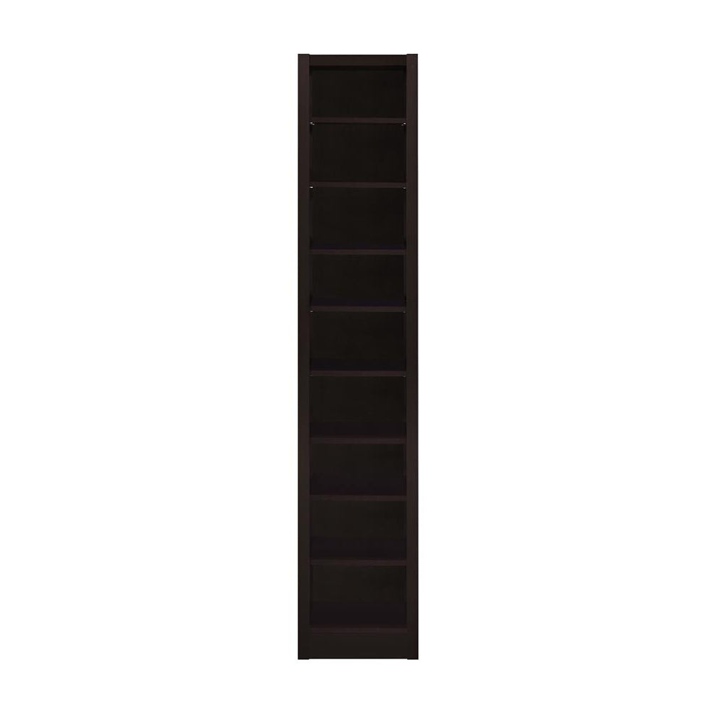 English Elm Rectangular 8-Shelf Bookcase with 2 Fixed Shelves, Cappuccino Finish — Tall Media Display Rack for Books, Games, Photos and Decor Organizing Spaciously B016P162607