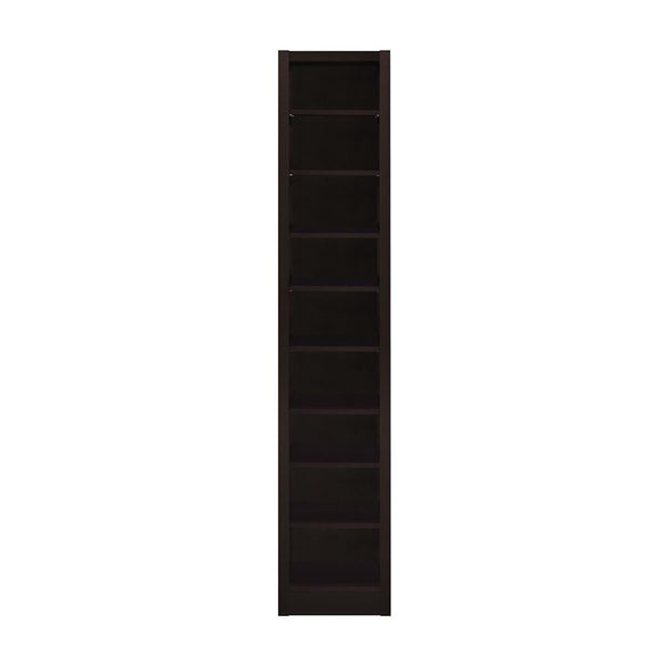 English Elm Rectangular 8-Shelf Bookcase with 2 Fixed Shelves, Cappuccino Finish — Tall Media Display Rack for Books, Games, Photos and Decor Organizing Spaciously B016P162607