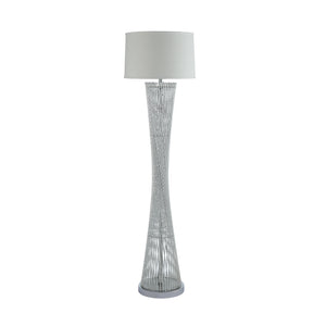 English Elm LED Crocus Floor Lamp Silver Finish 63" Modern Hourglass LED Night Light with Filament Rods Ambience B011P162519