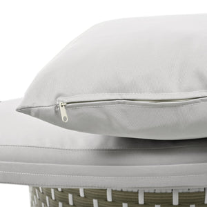 English Elm TOPMAX All-Weather Rattan Round Sectional Daybed with Retractable Canopy, Adjustable Table & Cushions Gray SP100023AAE