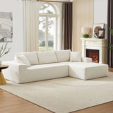 English Elm Modular Sectional Living Room Sofa Set Upholstered Sleeper Sofa For Living Room, Bedroom, Salon, 2 Piece Free Combination, L-Shape, Beige