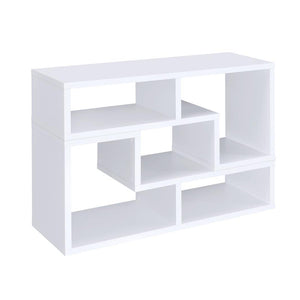 English Elm Convertible Modern White TV Console & Bookcase Set — Modular L-Shaped Shelves, Durable MDF Build, Versatile Configurations for Living Rooms B016P163518