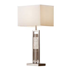 English Elm Modern Sparkling Water-Drop Table Lamp with Satin Finish Stand and Rectangular Shade for Mood Lighting Nickel 23.75 L x 17.75 W x 11.25 H B011P162525