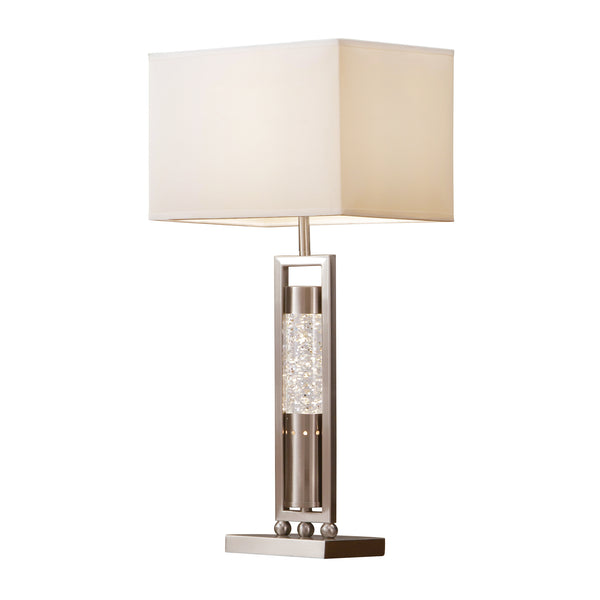English Elm Modern Sparkling Water-Drop Table Lamp with Satin Finish Stand and Rectangular Shade for Mood Lighting Nickel 23.75 L x 17.75 W x 11.25 H B011P162525