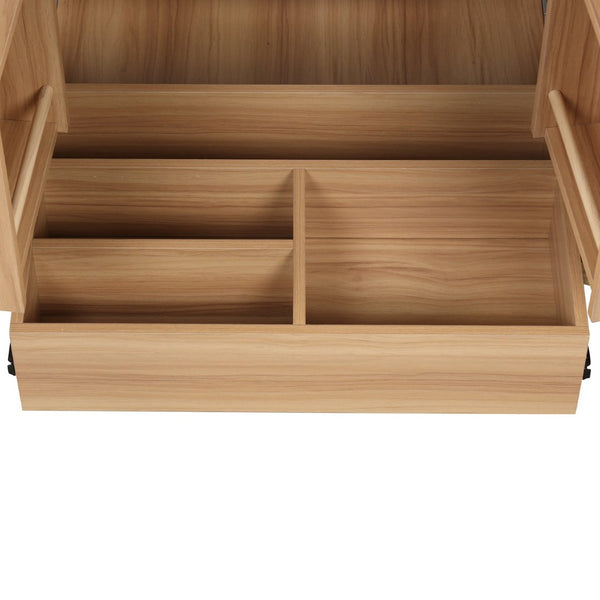 English Elm 30" Freestanding Bathroom Vanity Natural Wood Mdf Cabinet Ceramic Sink Combo N725P366464N