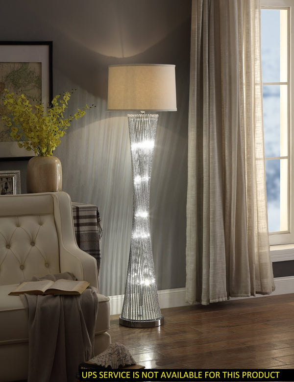 English Elm LED Crocus Floor Lamp Silver Finish 63" Modern Hourglass LED Night Light with Filament Rods Ambience B011P162519