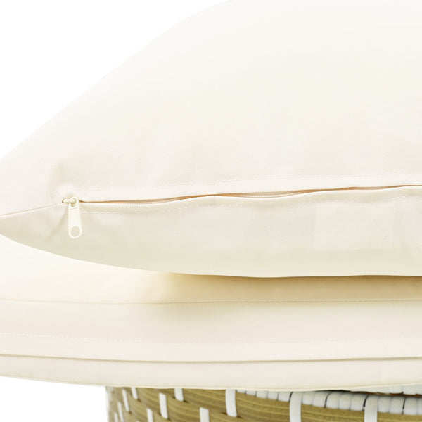 English Elm TOPMAX All-Weather Rattan Round Sectional Daybed with Retractable Canopy, Adjustable Table & Cushions Beige SP100023AAA