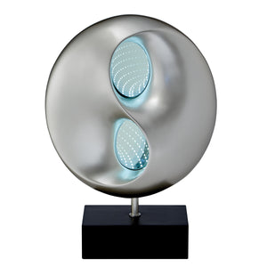 English Elm Ultra-Modern Bellflower Table Lamp with Filament Flower Shades, Silver Metal Base, Decorative LED Accent Light Black+Silver 22.75 L x 17 W x 8.5 H B011P162530