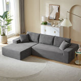 English Elm Sectional Couch Corduroy Covers 2 Piece s L Shape Sectional Sofa Couches For Living Room, Bedroom, Salon, 2 Piece Free Combination,
Grey.