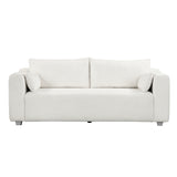 Hearth and Haven 82x36" Modern Loop Yarn Fabric Sofa, One-Piece Seat Frame, Minimalist 2-3 Seat Couch Easy To Install, Loveseats with Extra Wide Domed Arms For Living Room, Bedroom, Apartment, Office(2 Pillows) GS000109AAK