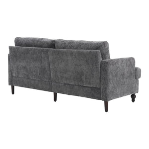 English Elm Mid Century Modern chenille loveseat with solid wood frame, detachable cushions, breathable fabric couch Gray W395P151898