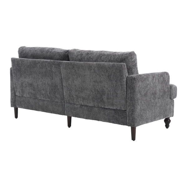 English Elm Mid Century Modern chenille loveseat with solid wood frame, detachable cushions, breathable fabric couch Gray W395P151898