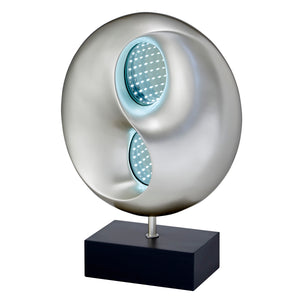 English Elm Ultra-Modern Bellflower Table Lamp with Filament Flower Shades, Silver Metal Base, Decorative LED Accent Light Black+Silver 22.75 L x 17 W x 8.5 H B011P162530