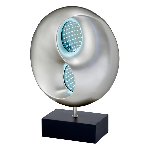 English Elm Ultra-Modern Bellflower Table Lamp with Filament Flower Shades, Silver Metal Base, Decorative LED Accent Light Black+Silver 22.75 L x 17 W x 8.5 H B011P162530