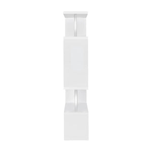 English Elm 5-Tier Modern Bookcase White and Chrome – Multi-Size Shelves for Books, Binders & Decorative Storage (98) B016P162610