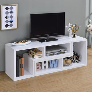 English Elm Convertible Modern White TV Console & Bookcase Set — Modular L-Shaped Shelves, Durable MDF Build, Versatile Configurations for Living Rooms B016P163518