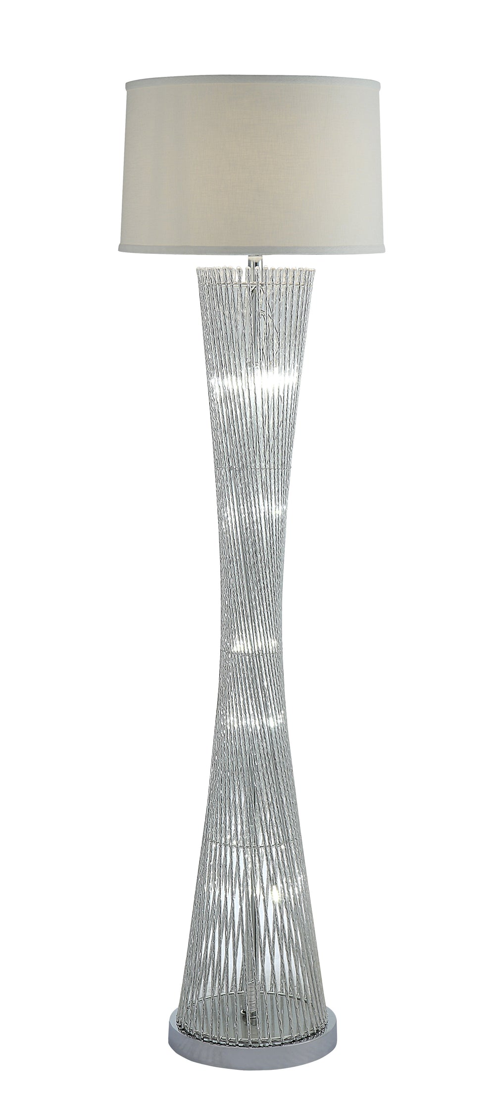 English Elm LED Crocus Floor Lamp Silver Finish 63" Modern Hourglass LED Night Light with Filament Rods Ambience B011P162519