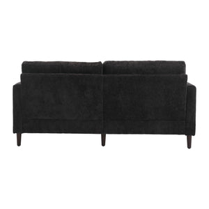 English Elm Mid Century Modern chenille loveseat with solid wood frame, detachable cushions, breathable fabric couch Black W395P151900