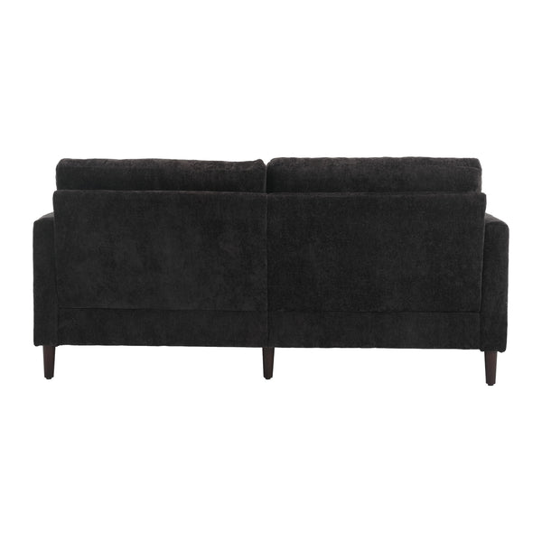 English Elm Mid Century Modern chenille loveseat with solid wood frame, detachable cushions, breathable fabric couch Black W395P151900