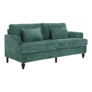 English Elm Mid Century Modern chenille loveseat with solid wood frame, detachable cushions, breathable fabric couch Emerald W395P151896