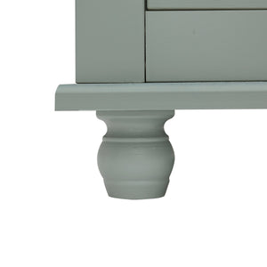 English Elm Tall Slim Storage Cabinet with Adjustable Shelves, 2 Drawers & Doors, Anti-Tip Design for Bathroom Grey WF299284AAE