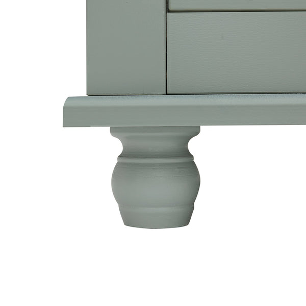 English Elm Tall Slim Storage Cabinet with Adjustable Shelves, 2 Drawers & Doors, Anti-Tip Design for Bathroom Grey WF299284AAE