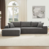 English Elm Sectional Couch Corduroy Covers 2 Piece s L Shape Sectional Sofa Couches For Living Room, Bedroom, Salon, 2 Piece Free Combination,
Grey.