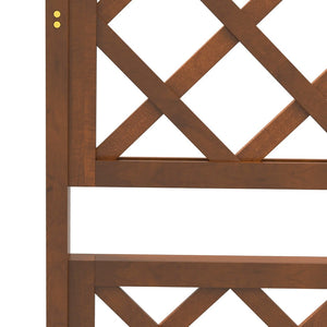 English Elm Outsunny Wood Planter With Trellis - Stylish Raised Garden Bed For Climbing Plants & Vegetables! W2225P172539-GIGA