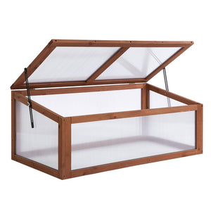 English Elm Outsunny Fir Wood Cold Frame Greenhouse Polycarbonate Panels Uv Protection Outdoor Planter W2225P164111