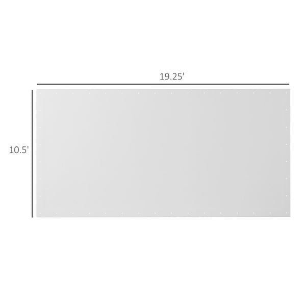 English Elm Outsunny 10' X 20' Replacement Canopy Cover - Uv & Water Resistant Tent For Quick Vehicle Protection W2225P164064-GIGA