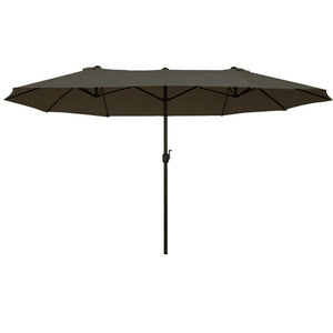 English Elm Outsunny Extra Large 15Ft Patio Umbrella – Durable Double-Sided Shade With Crank, Vents & Style W2225P164063-GIGA