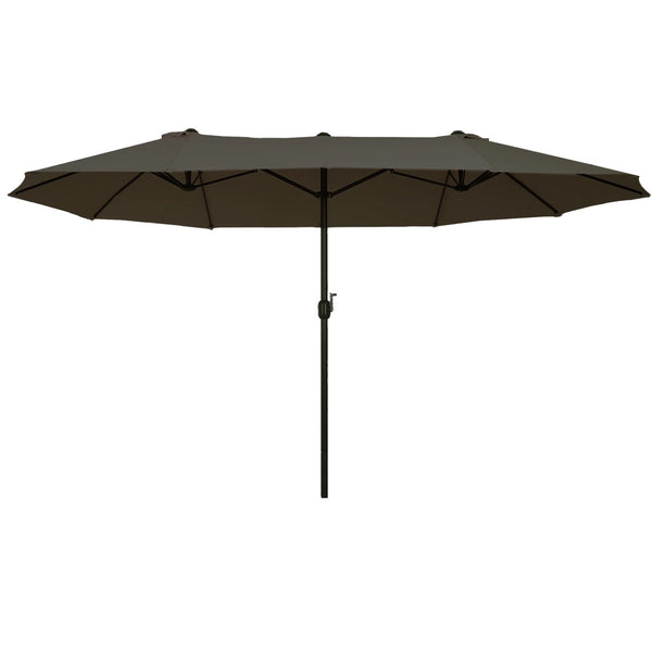 English Elm Outsunny Extra Large 15Ft Patio Umbrella – Durable Double-Sided Shade With Crank, Vents & Style W2225P164063-GIGA