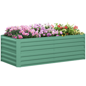 English Elm Outsunny Galvanized Raised Garden Bed Kit - 6' Metal Planter Box For Vegetables & Herbs, Easy Setup W2225P172508-GIGA