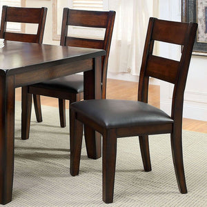 English Elm Dark Cherry Transitional Solid Wood Dining Chairs Set of 2 — Padded Leatherette Seats, Bold Sturdy Design, 19.25"W x 39.25"H B011P162631
