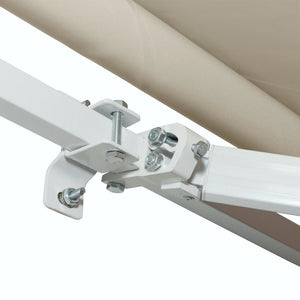 English Elm Outsunny 12' X 8' Retractable Awning For Patios – Uv & Water-Resistant Shade With Easy Manual Crank W2225P200859-GIGA