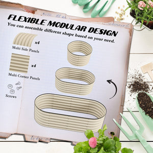 English Elm Outsunny 4.9' X 2' Galvanized Metal Raised Garden Bed Kit – Easy Diy Elevated Planter For Herbs & Veggies W2225P172532-GIGA