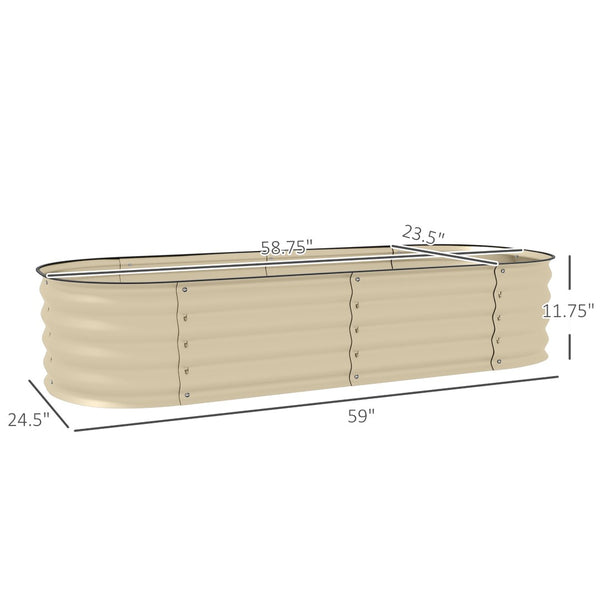 English Elm Outsunny 4.9' X 2' Galvanized Steel Elevated Garden Bed Kit - Durable, Easy Diy Planter For Herbs & Veggies W2225P172541-GIGA