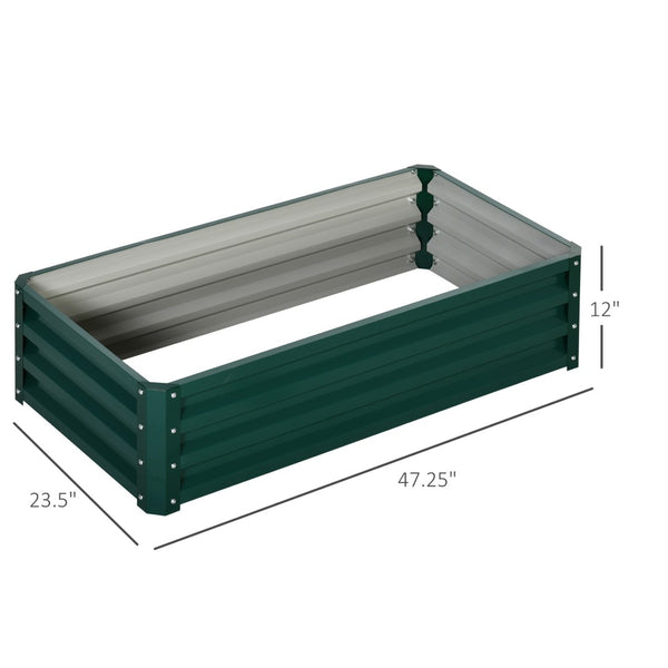 English Elm Outsunny Raised Garden Bed - 4' X 2' Galvanized Planter Box For Herbs, Vegetables, & Flowers W2225P172512-GIGA