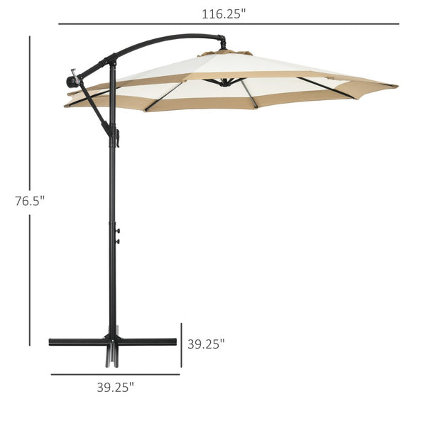 English Elm Outsunny 10Ft Offset Cantilever Umbrella – Durable Shade For Patio, Backyard, Pool & Garden Fun W2225P164101-GIGA
