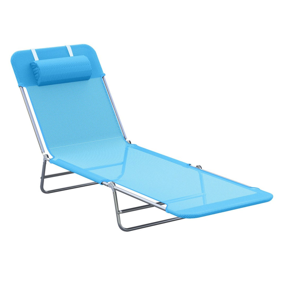 English Elm Outsunny Folding Chaise Lounge Chairs – Portable Outdoor Recliner With Adjustable Pillow & Steel Frame W2225P172486-GIGA