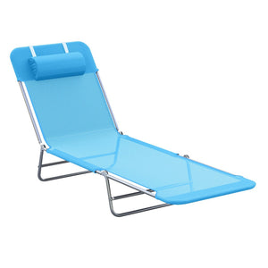 English Elm Outsunny Folding Chaise Lounge Chairs – Portable Outdoor Recliner With Adjustable Pillow & Steel Frame W2225P172486-GIGA