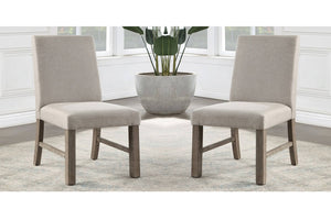 English Elm Elegant Rustic Gray Solid Wood Dining Chairs Set of 2 with Upholstered Seats, Stretchers, Padded Comfort B011P162632