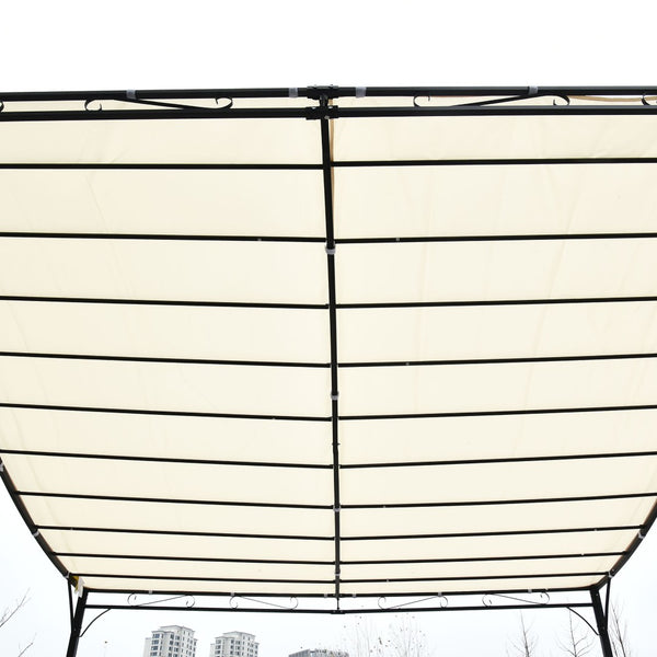 English Elm Outsunny 10' X 10' Modern Steel Pergola Gazebo, Cream White Canopy For Stylish Backyard Shade W2225P164077-GIGA