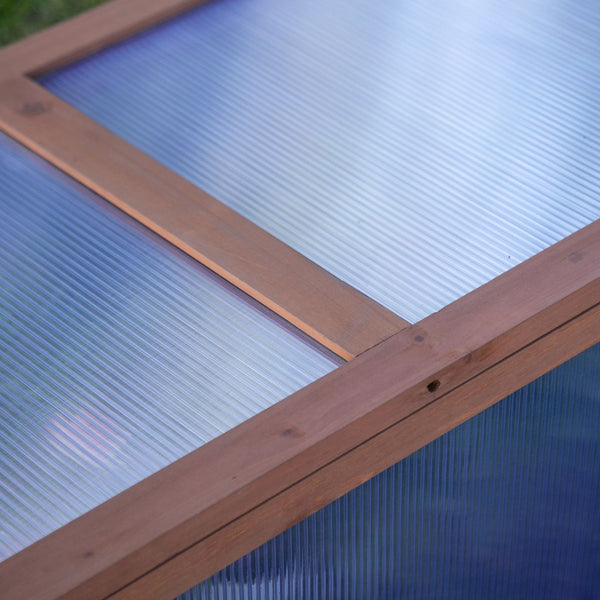 English Elm Outsunny Fir Wood Cold Frame Greenhouse Polycarbonate Panels Uv Protection Outdoor Planter W2225P164111