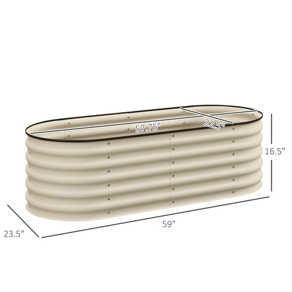 English Elm Outsunny 4.9' X 2' Galvanized Metal Raised Garden Bed Kit – Easy Diy Elevated Planter For Herbs & Veggies W2225P172532-GIGA