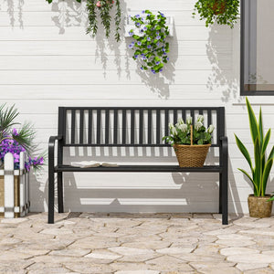 English Elm Outsunny 50" Stylish Metal Garden Bench - Comfortable Outdoor Seating For Patios, Poolside & More W2225P172521-GIGA