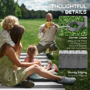 English Elm Outsunny Reversible Polypropylene Outdoor Rug Waterproof Flatweave Mat for Deck Camping W2225P172523