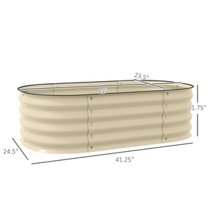 English Elm Outsunny Galvanized Steel Raised Garden Bed Outdoor Planter with Safe Rubber Edging W2225P172533